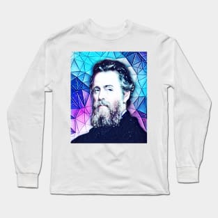 Herman Melville Snowy Portrait | Herman Melville Artwork 5 Long Sleeve T-Shirt